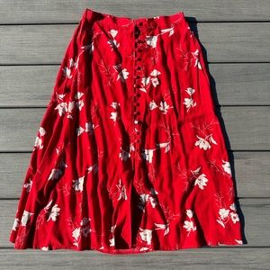 Knot Sisters midi red skirt